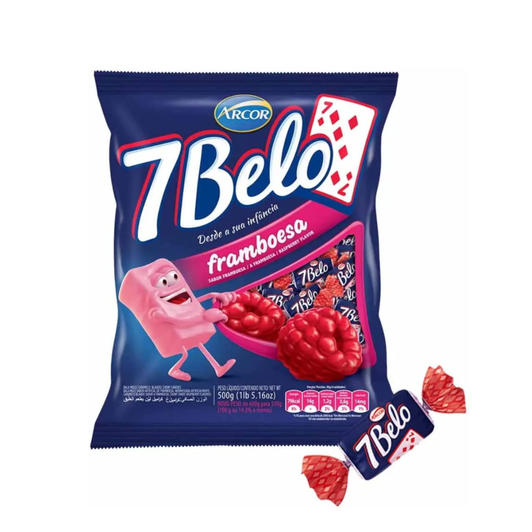 Bala 7 Belo Framboesa Arcor (500g)